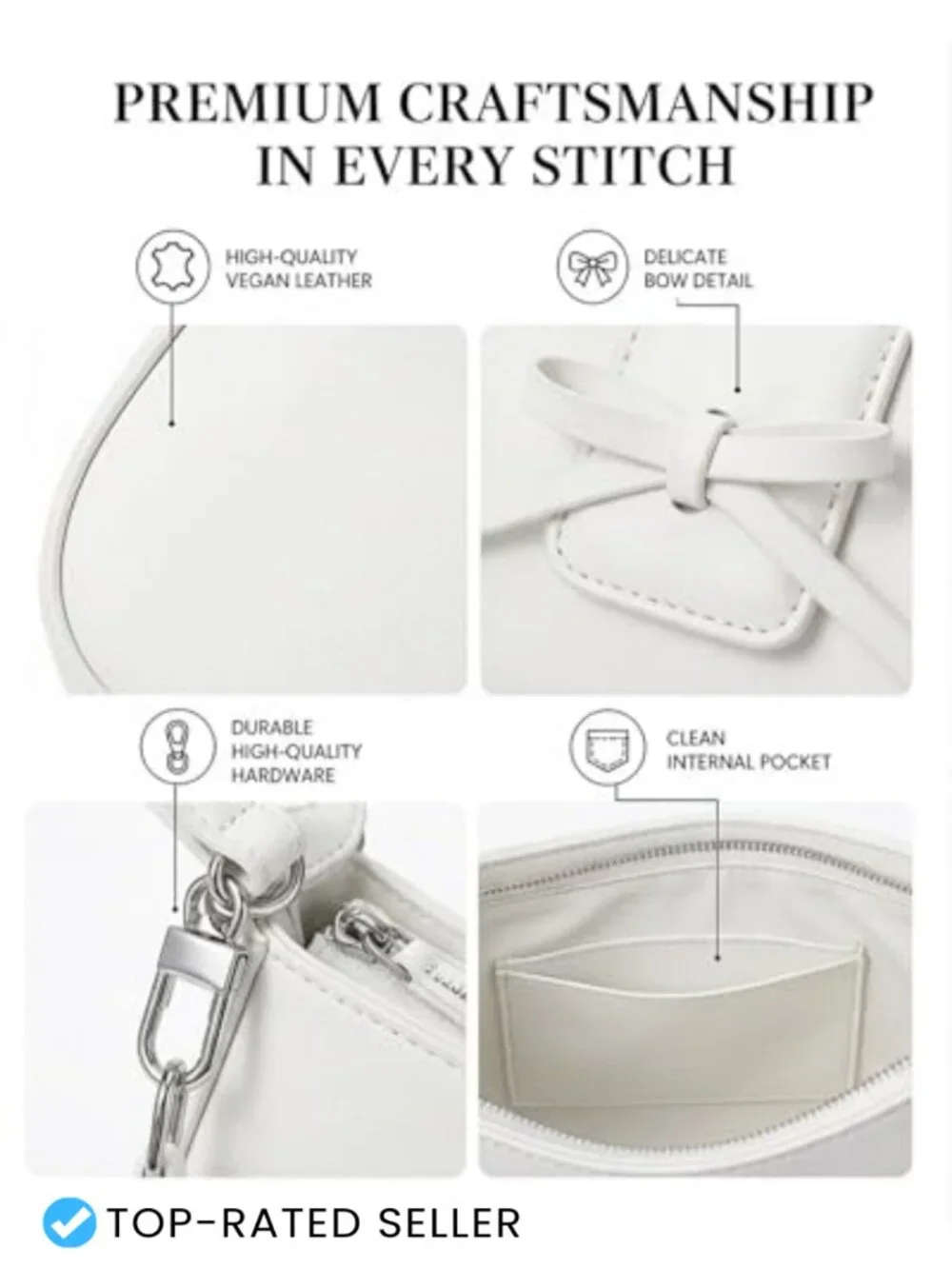 Y2K Bow Shoulder Bag Vegan Faux Leather Hobo Handbag Clutch Purse for Women